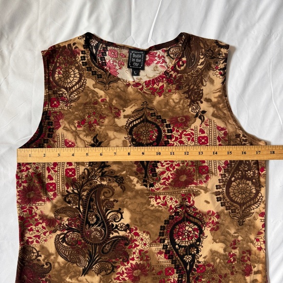 Vintage 90s 00s Fairy Grunge Brown Paisley Tank Top - Picture 4 of 5
